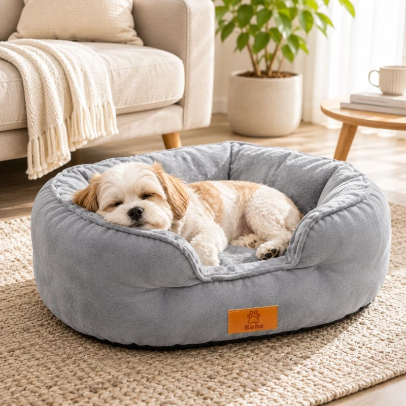CAMA NIDO PARA PERRO GATO ACOLCHADA REVERSIBLE 60X53 CM - 2