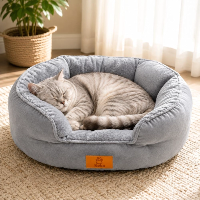 CAMA NIDO PARA PERRO GATO ACOLCHADA REVERSIBLE 60X53 CM - 3