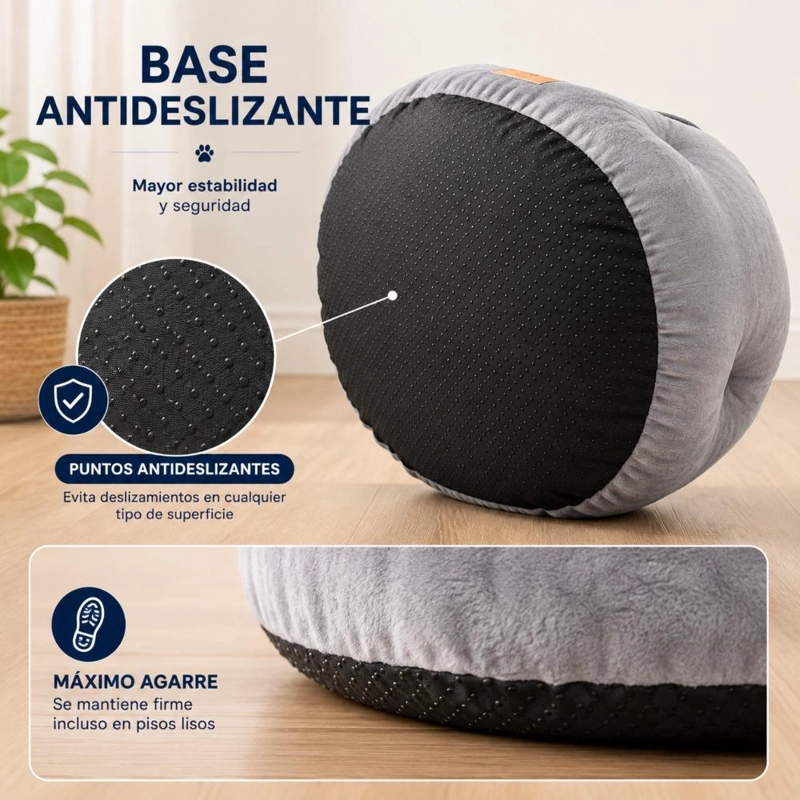 CAMA NIDO PARA PERRO GATO ACOLCHADA REVERSIBLE 60X53 CM - 8
