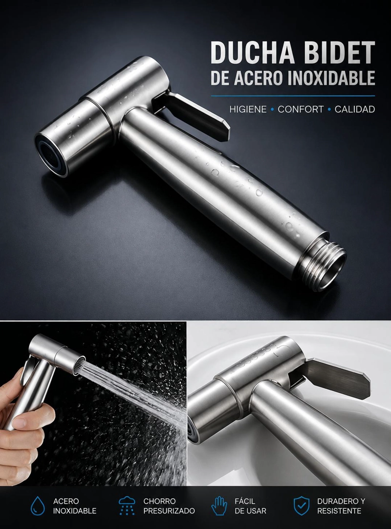DUCHA BIDET PARA WC CON MANGUERA SET BAÑO BATHLAND - 5