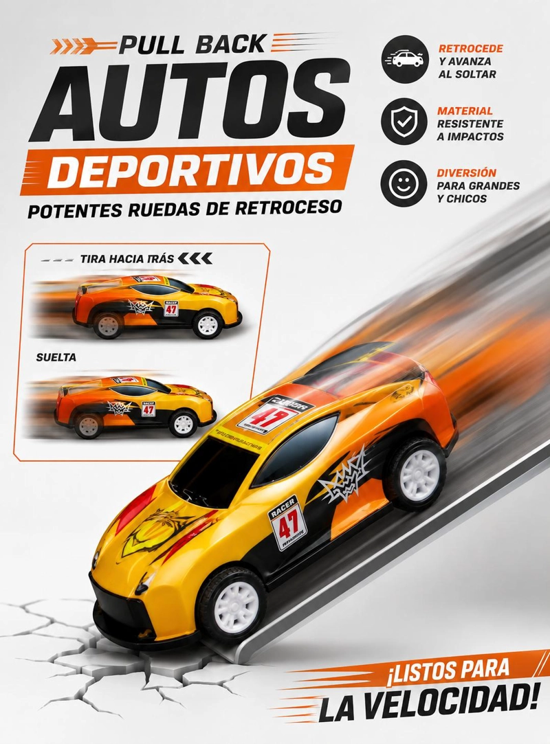SET 50 AUTOS JUGUETE RETRACTILES ALEACION MODELOS SURTIDOS - 4