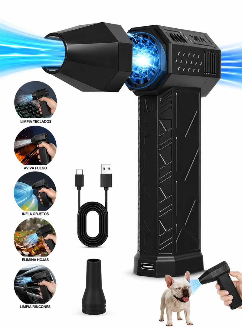 SOPLADOR PORTATIL USB 200W 130000RPM 3 VELOCIDADES - 5