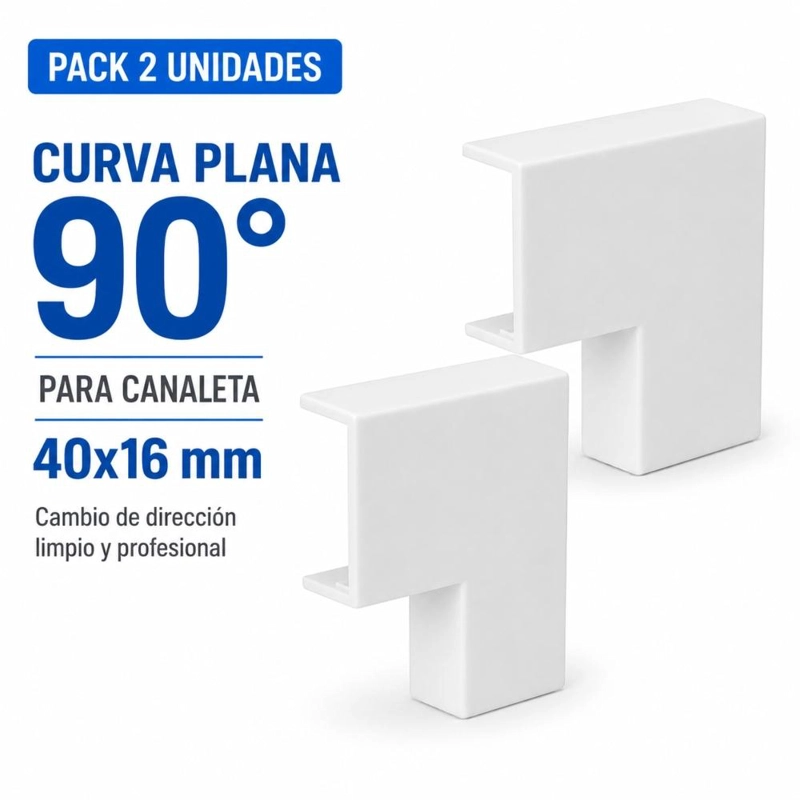 PACK 2UN CURVA PLANA 90° 40X16MM CANALETA - 2