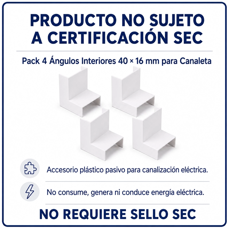 ANGULO INTERIOR CANALETA 40×16 MM PACK 4UN - 9