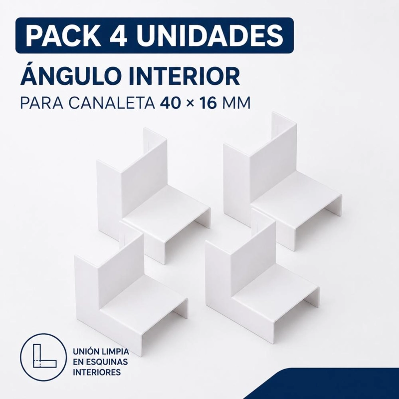 ANGULO INTERIOR CANALETA 40×16 MM PACK 4UN - 5