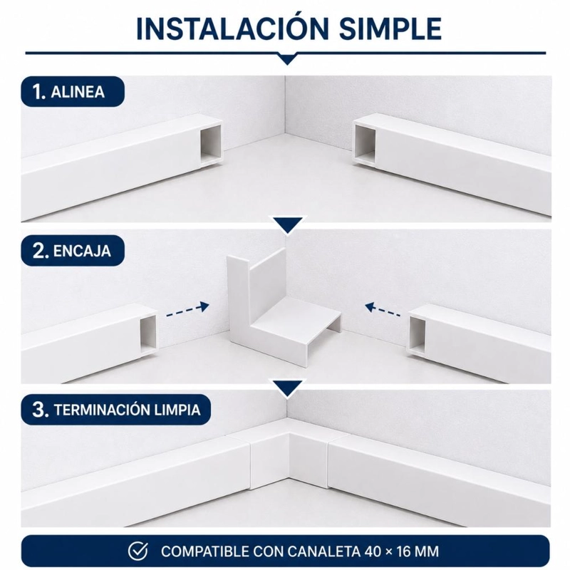 ANGULO INTERIOR CANALETA 40×16 MM PACK 4UN - 7