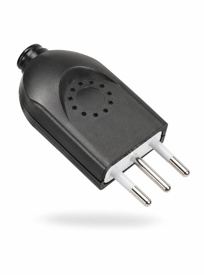 PACK 5 ENCHUFE MACHO VOLANTE 2P+T 10A 250V CERTIFICADO - 1