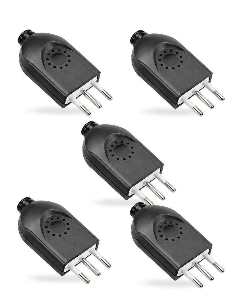 PACK 5 ENCHUFE MACHO VOLANTE 2P+T 10A 250V CERTIFICADO - 2