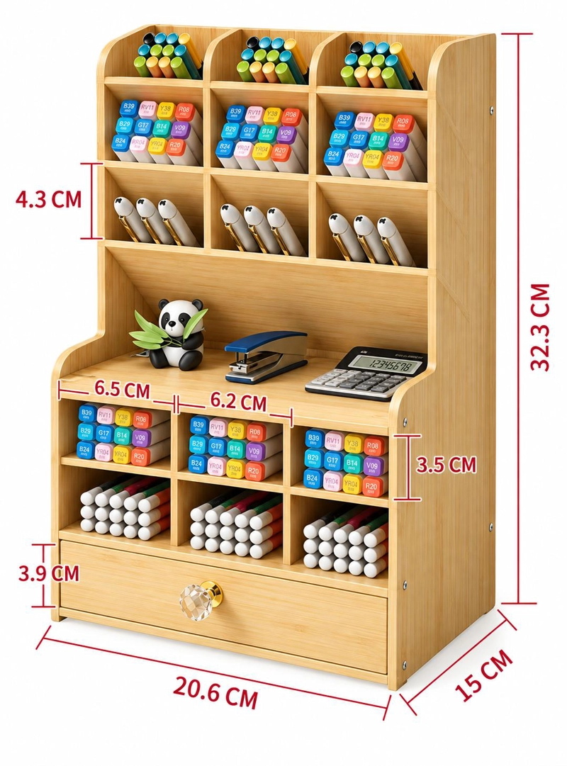 ORGANIZADOR ESCRITORIO CON CAJON Y COMPARTIMENTOS OFICINA - 2