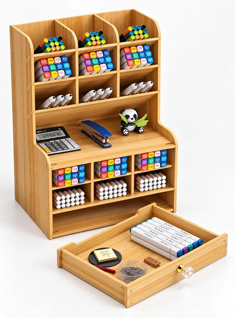 ORGANIZADOR ESCRITORIO CON CAJON Y COMPARTIMENTOS OFICINA - 3
