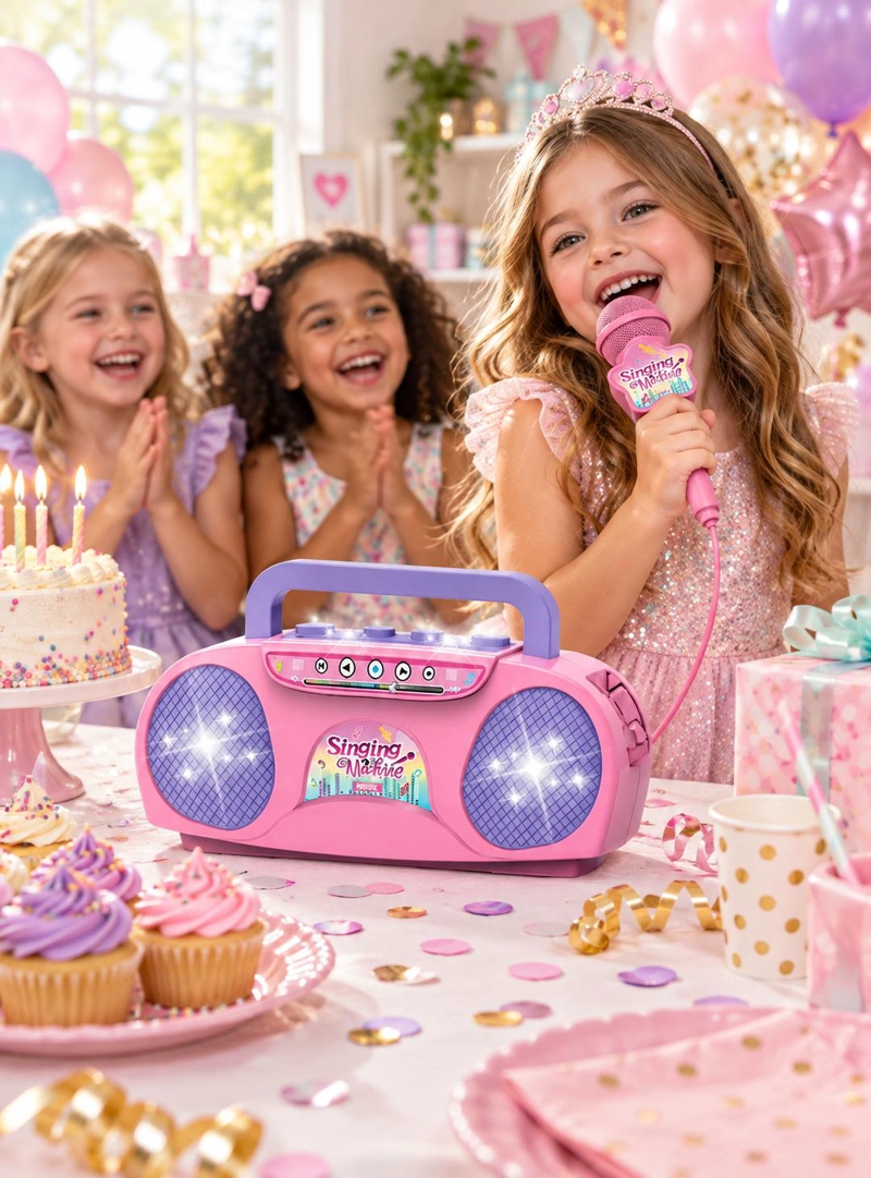 KARAOKE INFANTIL PORTATIL CON MICROFONO BLUETOOTH - 5