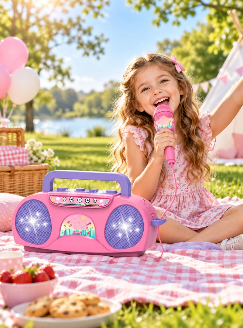 KARAOKE INFANTIL PORTATIL CON MICROFONO BLUETOOTH - 7