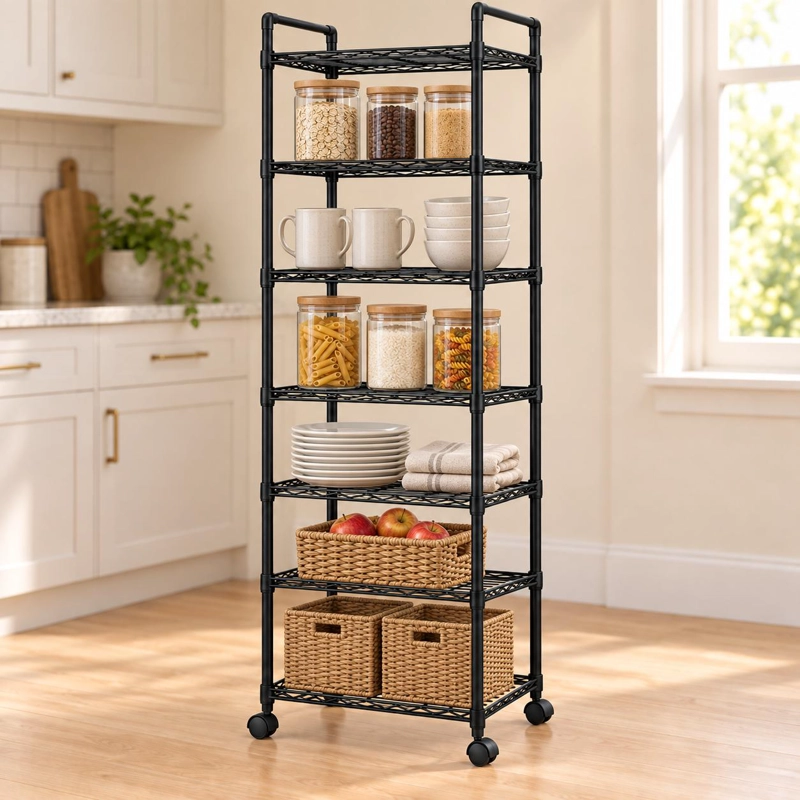 ORGANIZADOR CON RUEDAS ESTANTE METALICO 6 NIVELES COCINA - 1