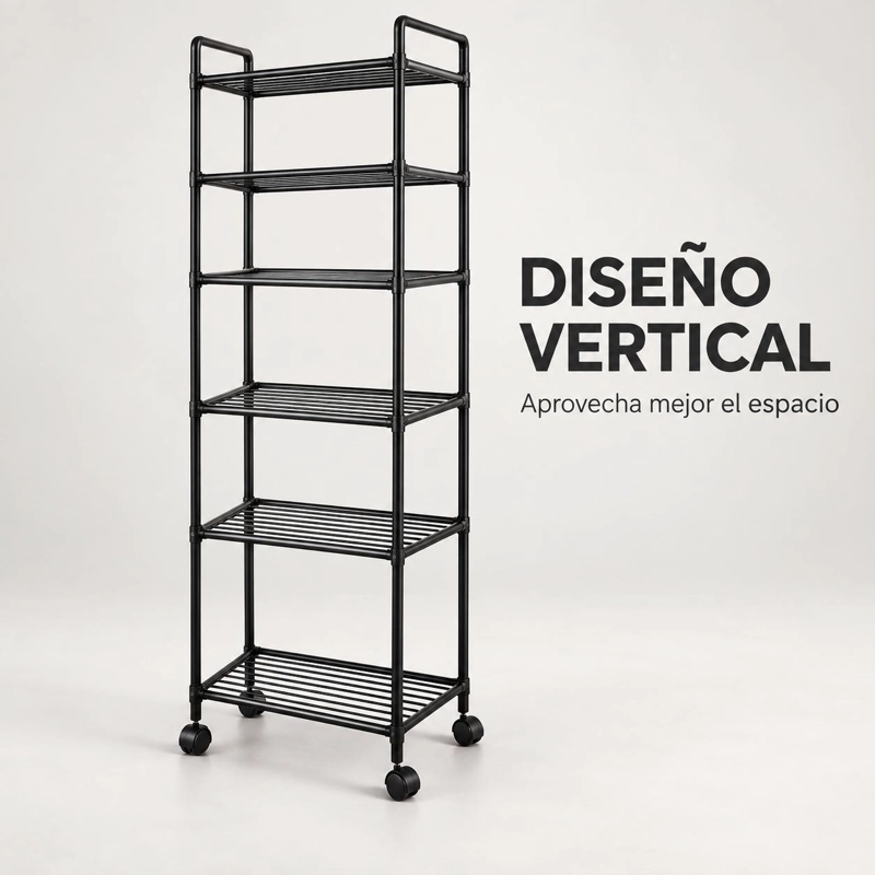ORGANIZADOR CON RUEDAS ESTANTE METALICO 6 NIVELES COCINA - 3