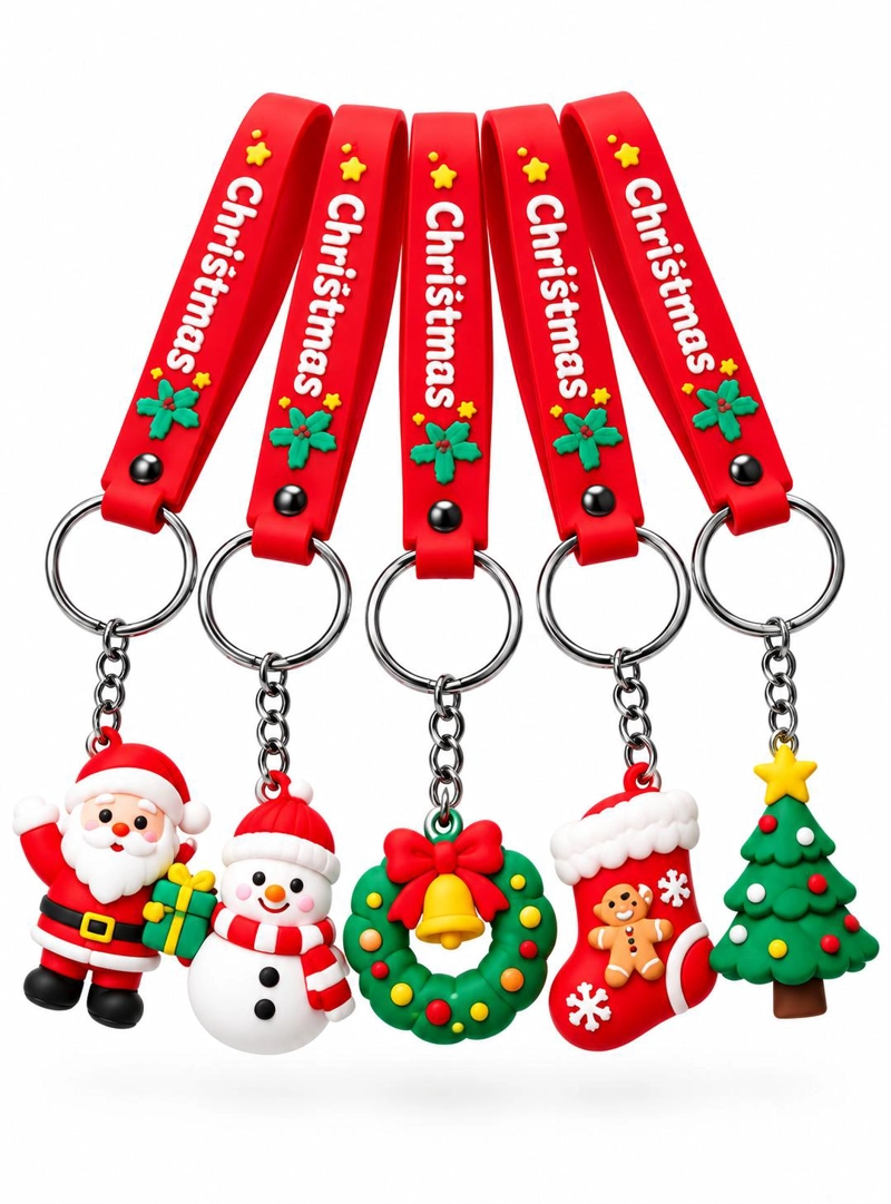 PACK 6 LLAVEROS NAVIDEÑOS REGALO NAVIDAD DECORATIVOS - 1