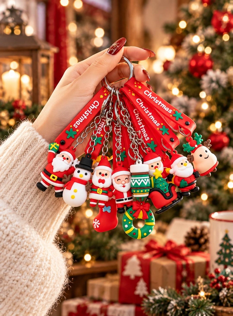 PACK 6 LLAVEROS NAVIDEÑOS REGALO NAVIDAD DECORATIVOS - 6