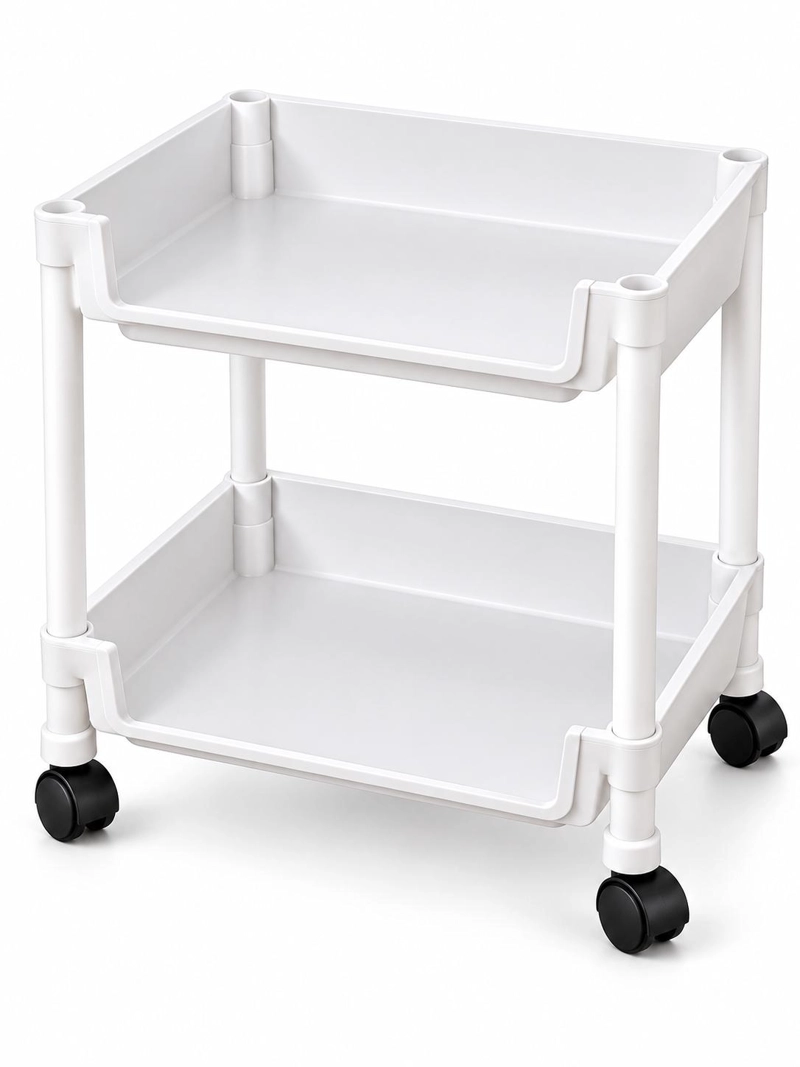 CARRITO CARRO ORGANIZADOR RUEDAS MULTIUSO 2 NIVELES BLANCO - 6
