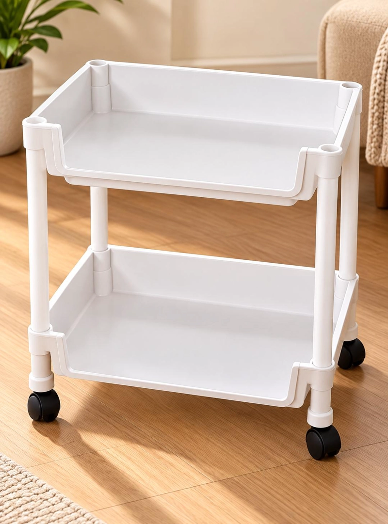 CARRITO CARRO ORGANIZADOR RUEDAS MULTIUSO 2 NIVELES BLANCO - 9
