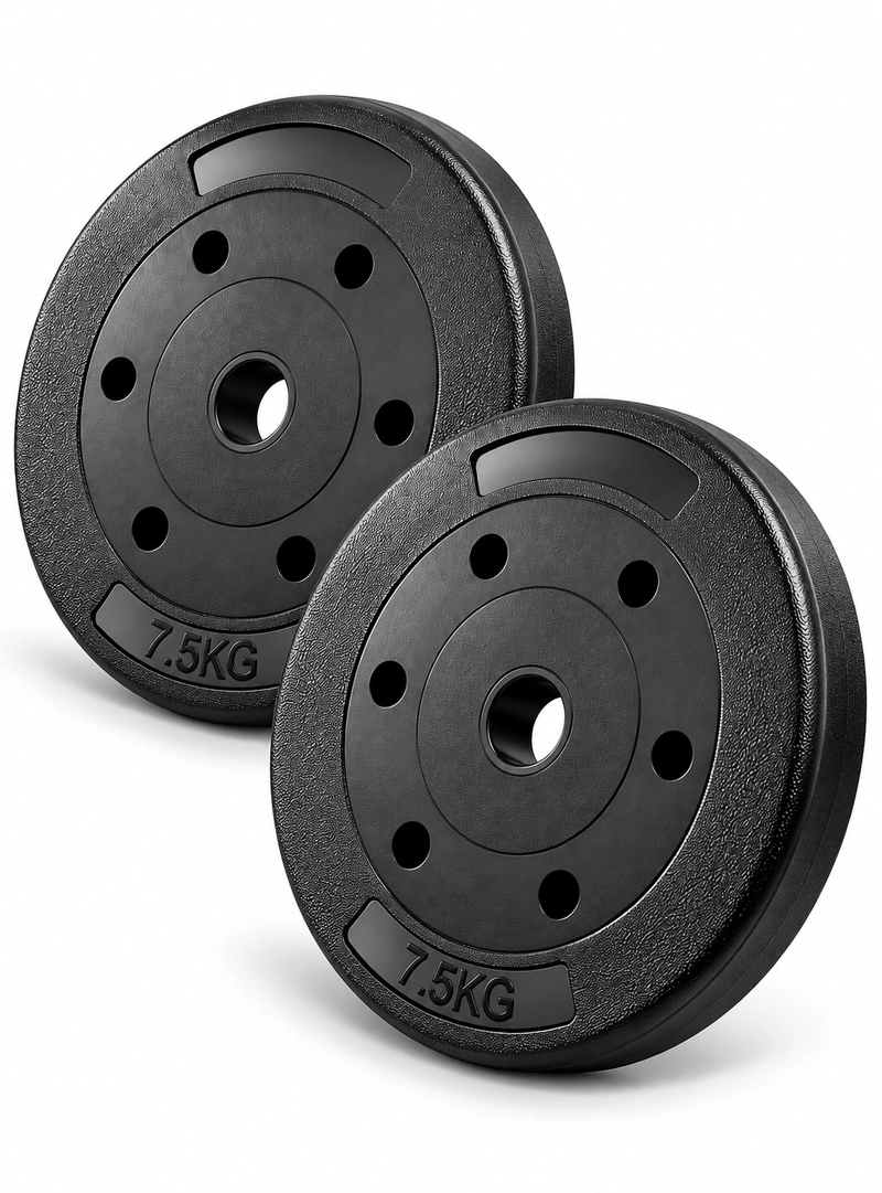 SET 2 DISCOS PESAS PVC PREOLIMPICOS 7,5 KG C/U TOTAL 15 KG - 1