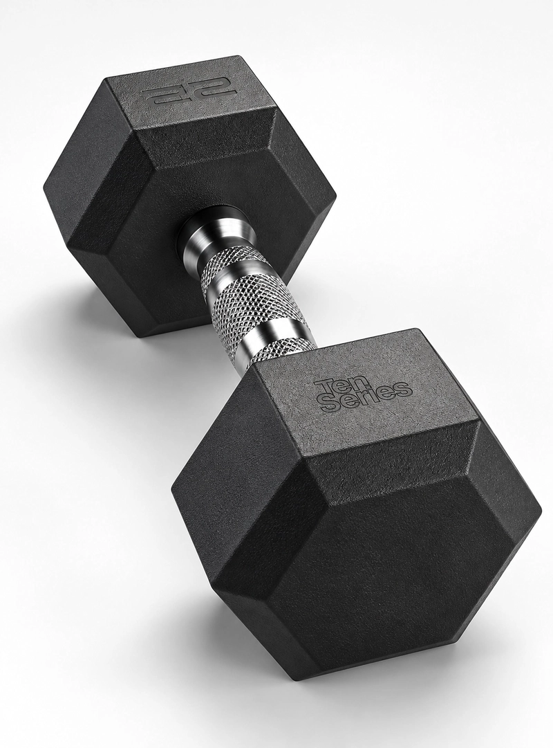 MANCUERNA HEXAGONAL 25 KG DE ACERO CON CAUCHO PARA GIMNASIO - 1