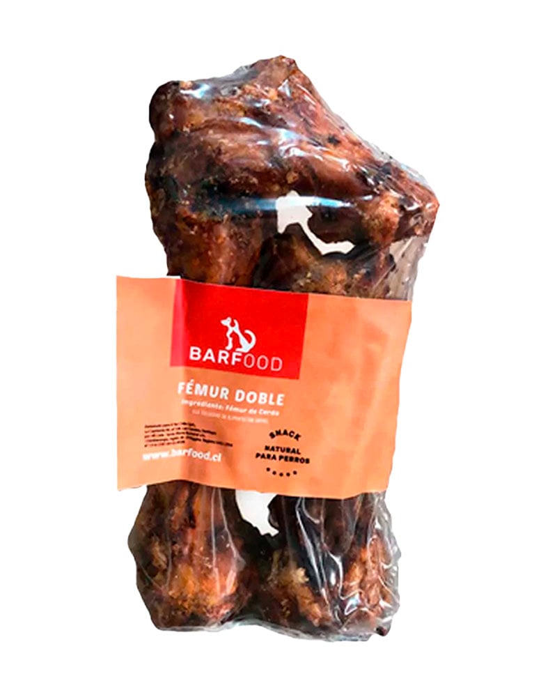 ALIMENTO SNACK PERROS ADULTO BARFOOD SABOR CERDO BOLSA FEMUR DOBLE NATURAL - 1