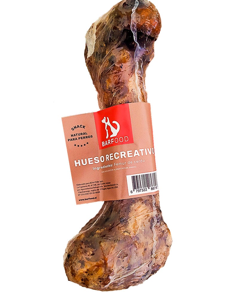 HUESO RECREATIVO DE FEMUR DE CERDO PARA PERROS BARFOOD. - 1