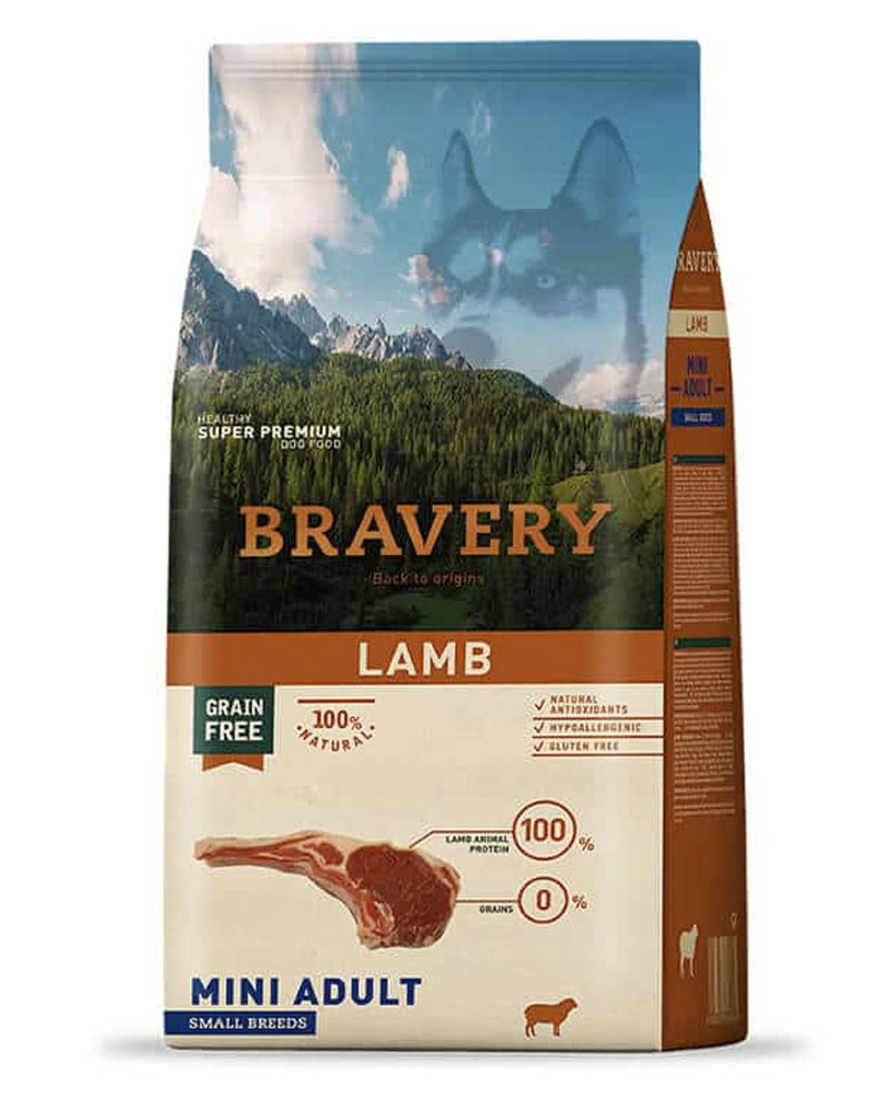 ALIMENTO BRAVERY CORDERO MINI ADULTO RAZA PEQUEÑA 2 KG - 1