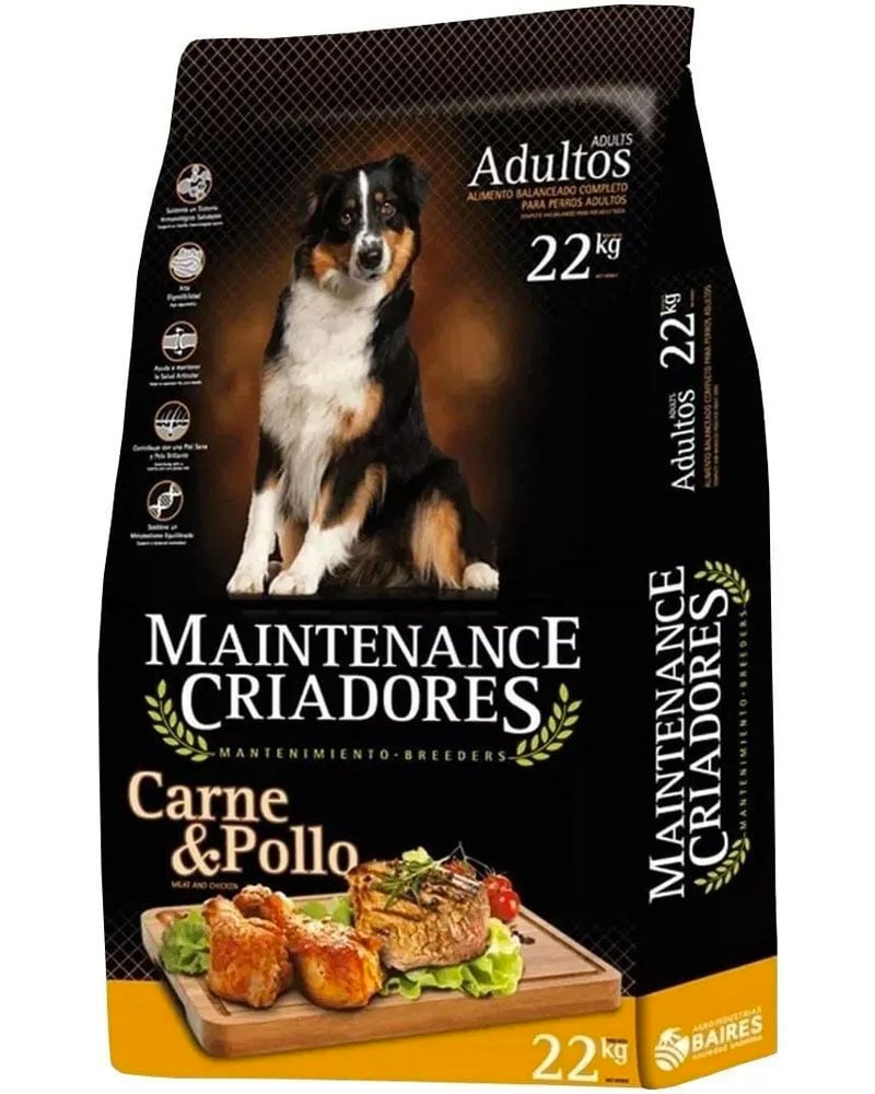 ALIMENTO MAINTENANCE CRIADORES PARA PERRO ADULTO TODOS LOS TAMAÑOS SABOR CARNE Y POLLO 22KG - 1