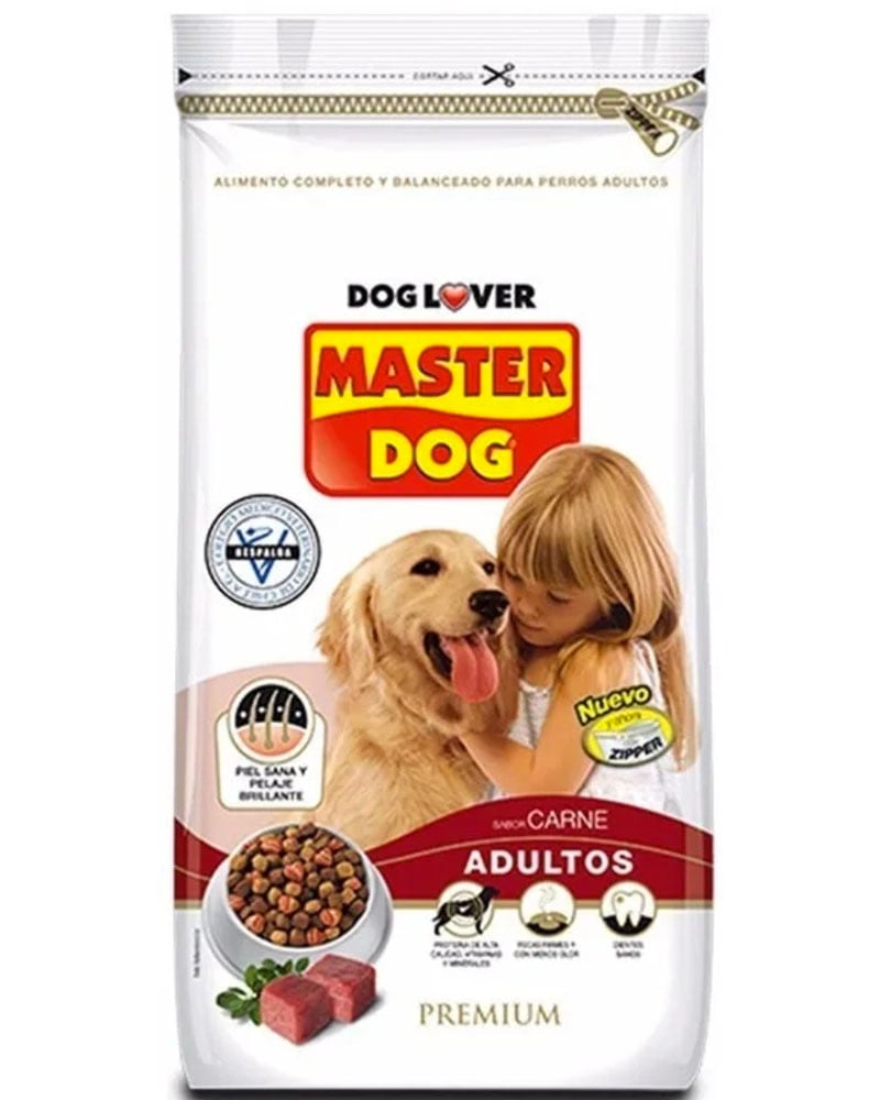 ALIMENTO MASTER DOG PREMIUM PARA PERRO ADULTO DE RAZA MEDIANA Y GRANDE SABOR CARNE 18KG - 1