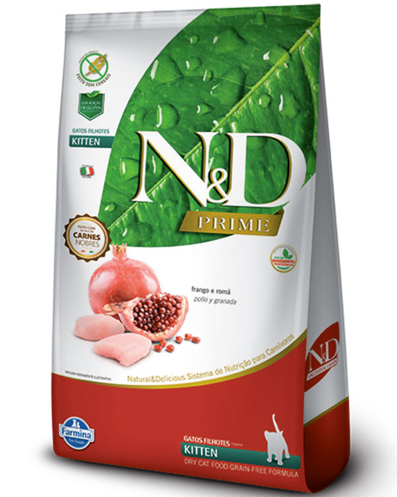 ALIMENTO SECO GATOS CACHORRO N&D SABOR POLLO GRANADA BOLSA 7.5 KG NATURAL DELICIOUS KITTEN - 1