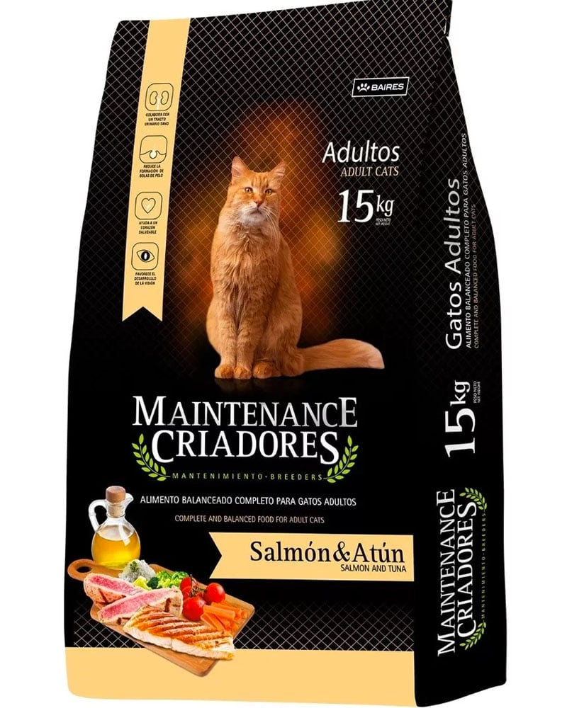 ALIMENTO SECO GATOS ADULTO MAITENANCE CRIADORES RAZA MEDIANA BOLSA 15 KG MAINTENANCE - 1