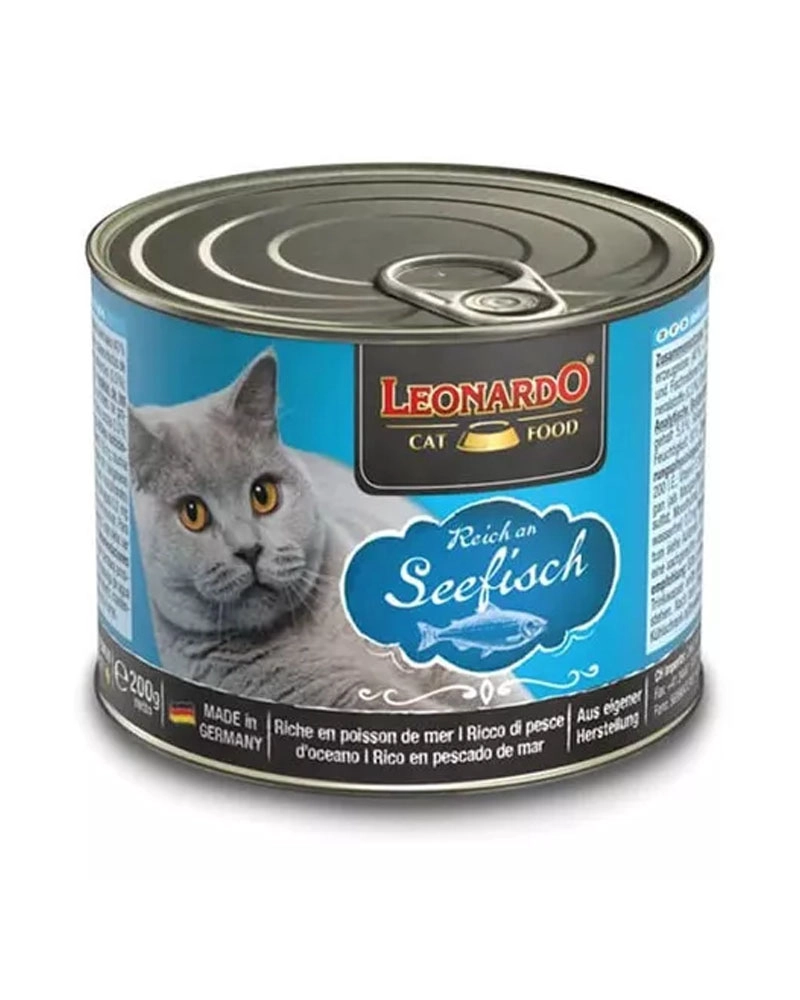 ALIMENTO LEONARDO QUALITY SELECTION PARA GATO ADULTO SABOR PESCADO EN LATA DE 200G - 1