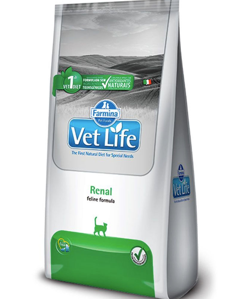 ALIMENTO VET LIFE NATURAL FELINE RENAL PARA GATO SABOR MIX 2KG - 1