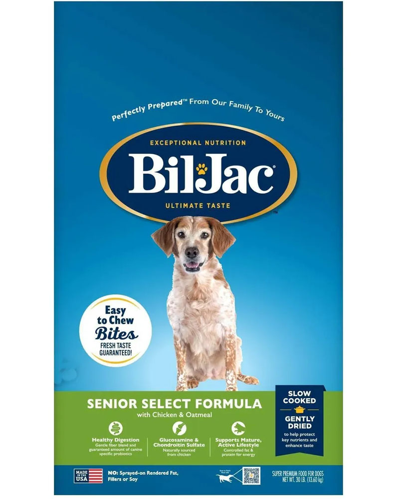 ALIMENTO SECO PERROS SENIOR BIL JAC SABOR POLLO/AVENA BOLSA 2.72 KG SELECT FORMULA - 1
