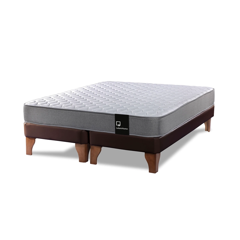 CAMA EUROPEA LATAM HOME ZEN BEST TELA PU CHOCOLATE 2 PLAZAS - 1