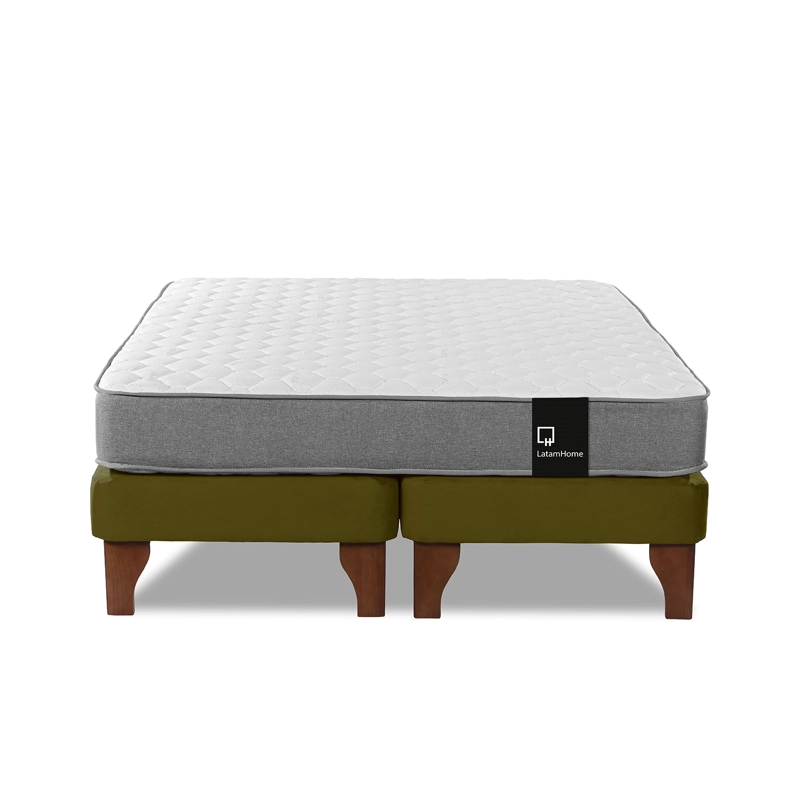 CAMA EUROPEA LATAM HOME ZEN BEST TELA VELVET VERDE 2 PLAZAS - 2