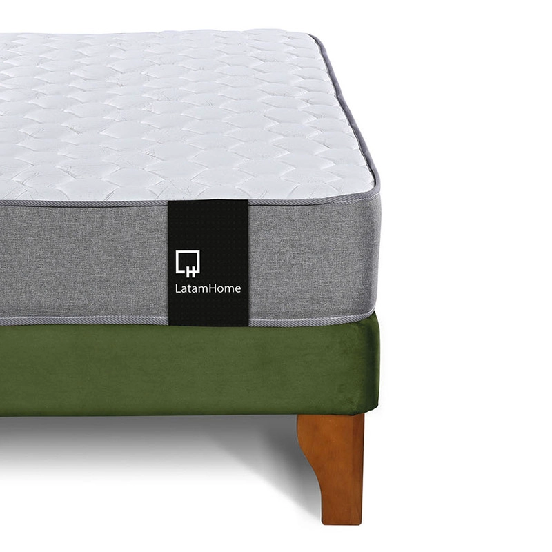 CAMA EUROPEA LATAM HOME ZEN BEST TELA VELVET VERDE 2 PLAZAS - 4
