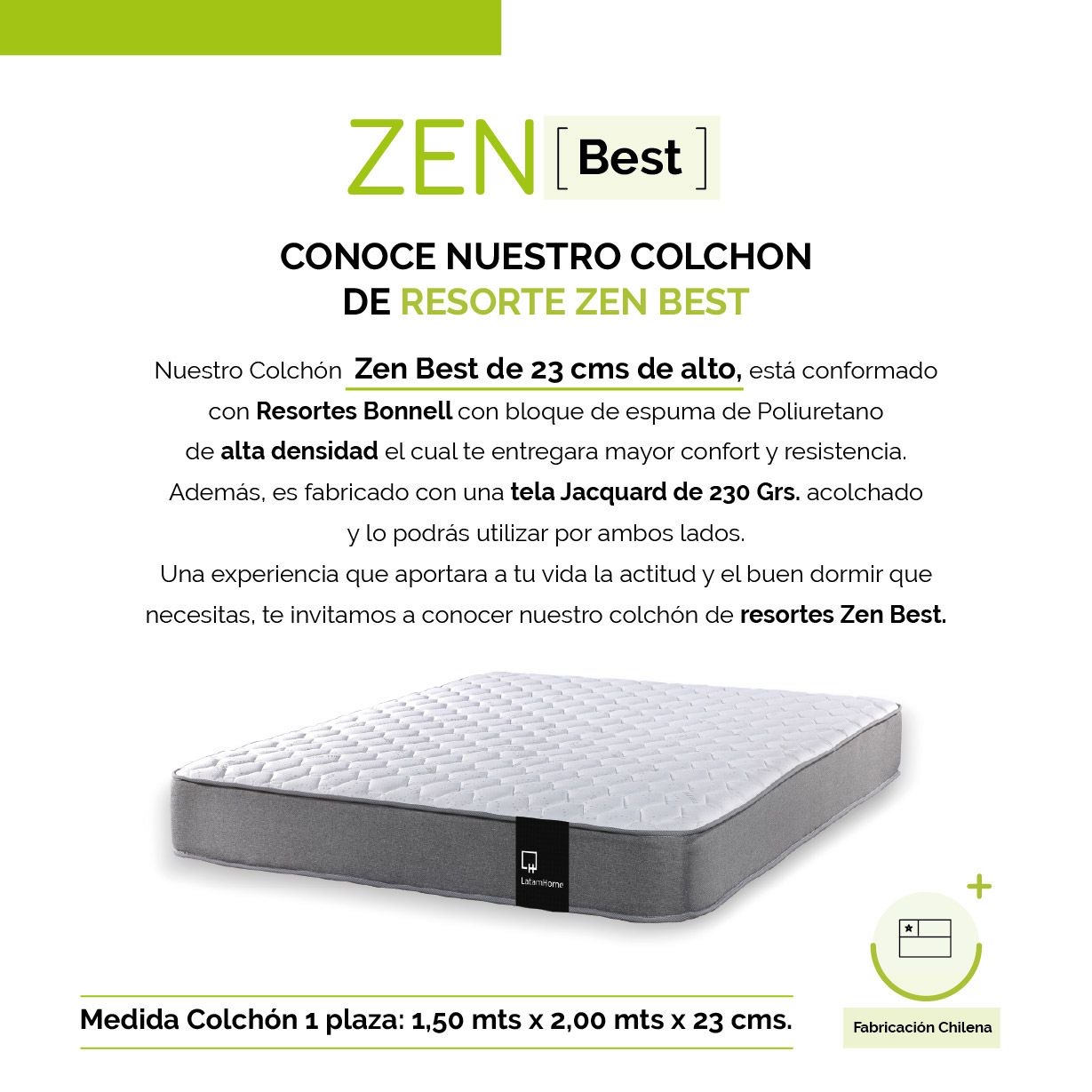 CAMA EUROPEA LATAM HOME ZEN BEST TELA VELVET VERDE 2 PLAZAS + RESPALDO - 3