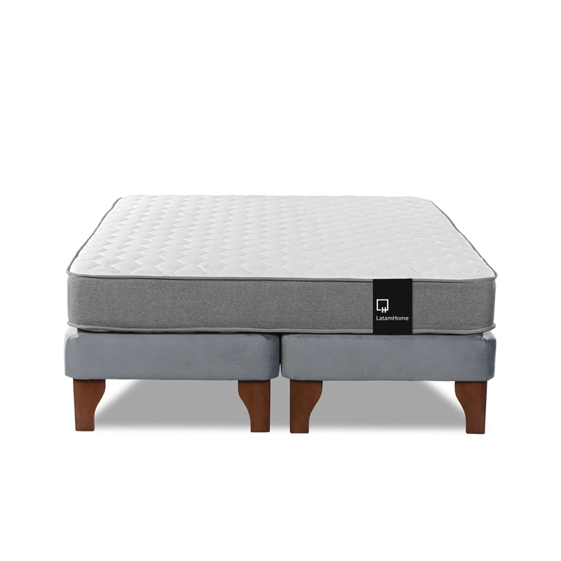 CAMA EUROPEA LATAM HOME ZEN BEST TELA VELVET GRIS 2 PLAZAS - 2