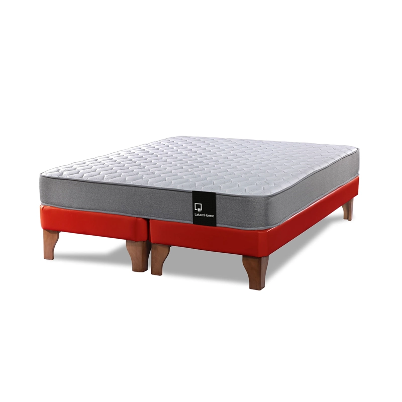 CAMA EUROPEA LATAM HOME ZEN BEST TELA PU ROJO 2 PLAZAS - 1