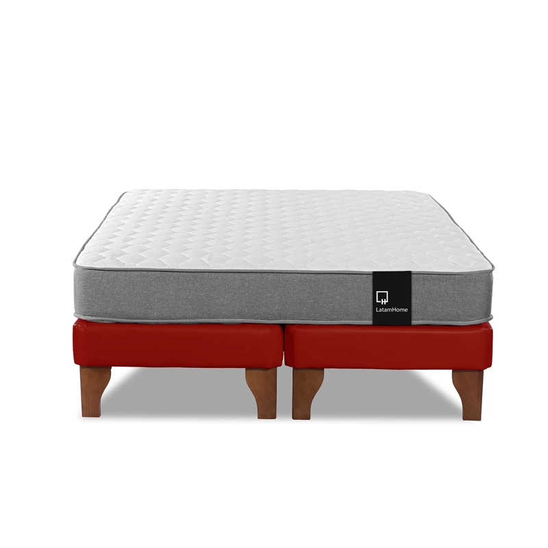 CAMA EUROPEA LATAM HOME ZEN BEST TELA PU ROJO 2 PLAZAS - 2
