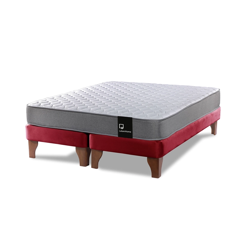 CAMA EUROPEA LATAM HOME ZEN BEST TELA VELVET BURDEO 2 PLAZAS - 1