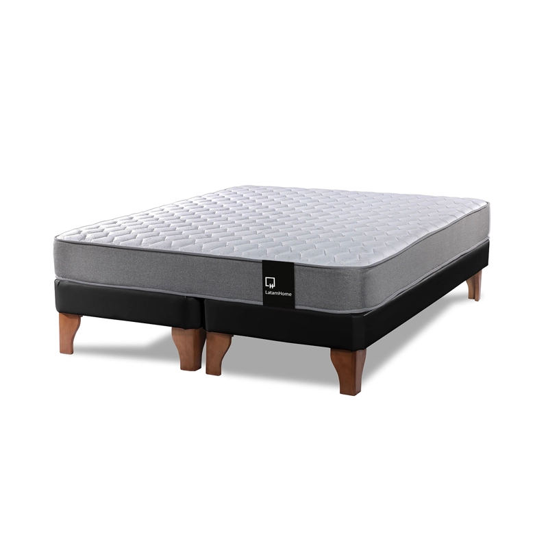 CAMA EUROPEA LATAM HOME ZEN BEST TELA PU NEGRO 2 PLAZAS - 1