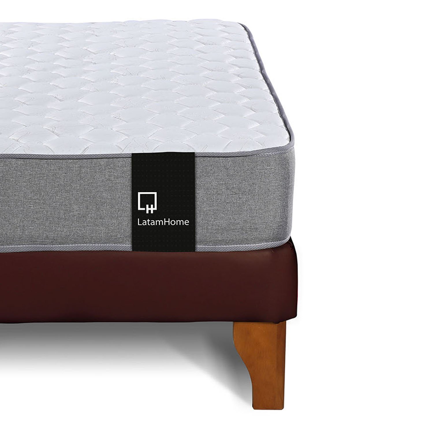 CAMA EUROPEA LATAM HOME ZEN BEST TELA PU CHOCOLATE 2 PLAZAS + RESPALDO - 3