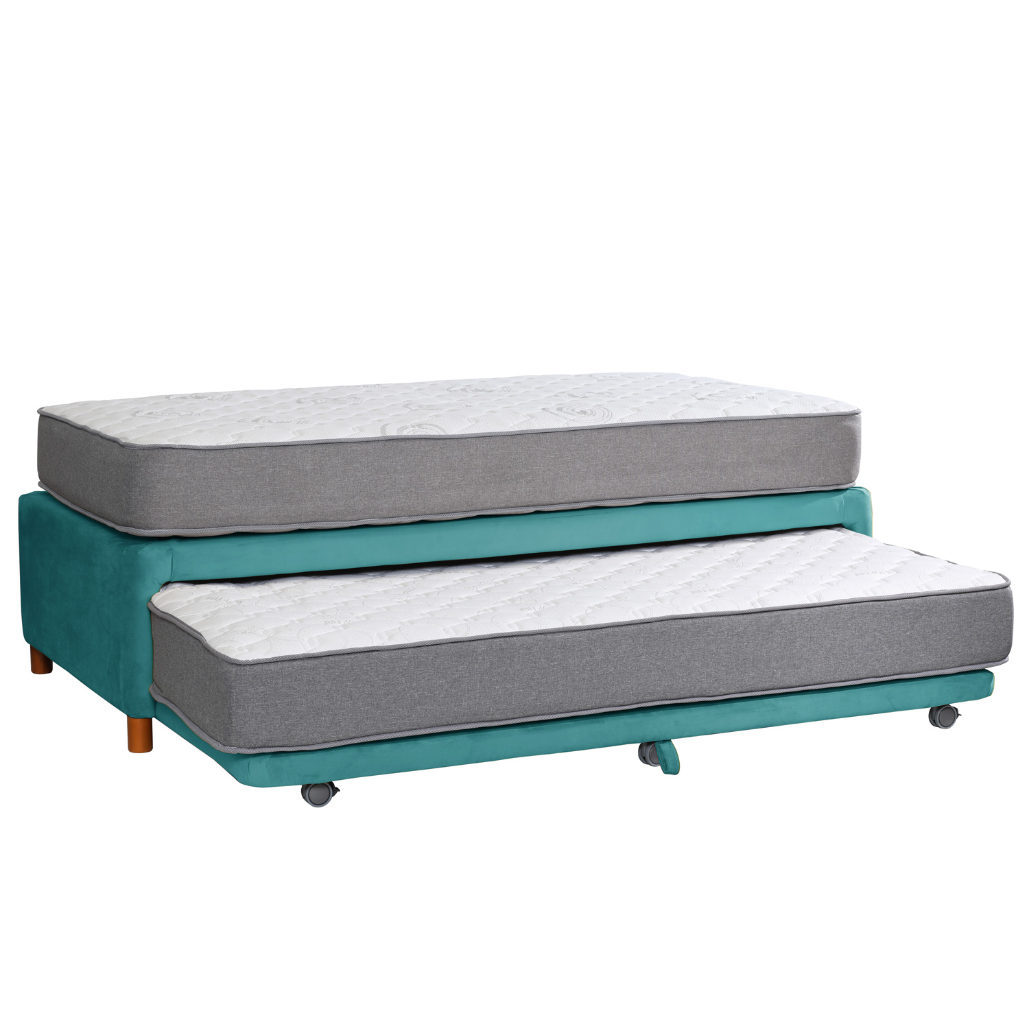 CAMA NIDO ZEN BEST TELA TURQUESA 1 1/2 PZA - 2