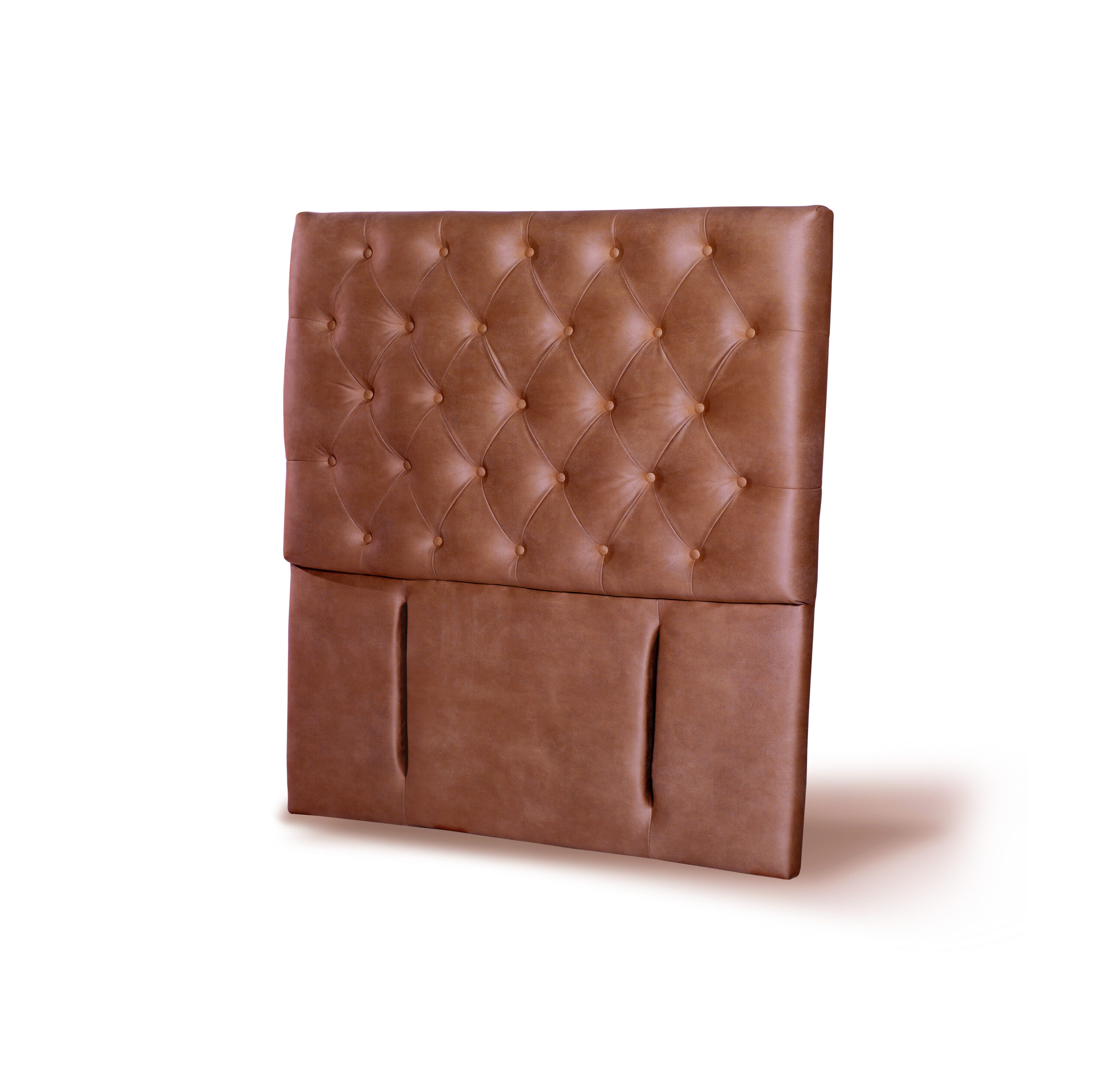 RESPALDO LATAM HOME FLORENCIA 1.5 PLAZAS MADERA CUERO CAFÉ CLARO TABACO - 2