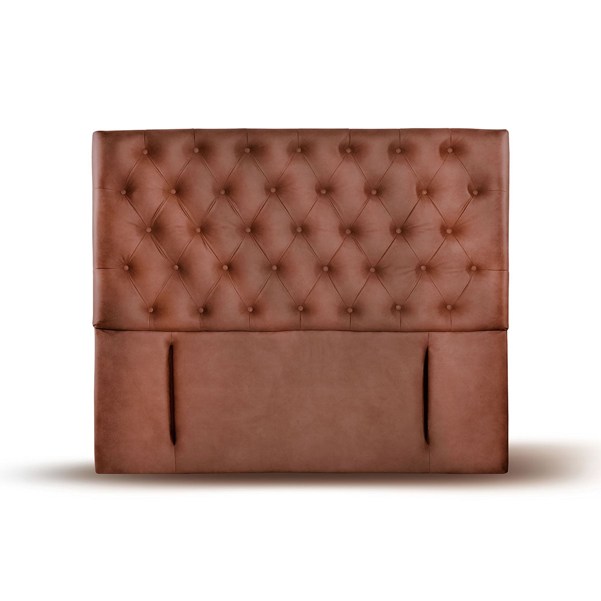RESPALDO LATAM HOME FLORENCIA KING MADERA CUERO CAFÉ CLARO TABACO - 1