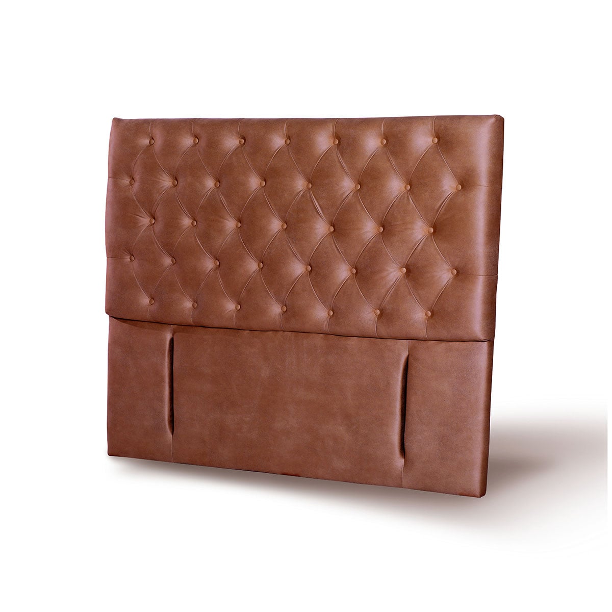 RESPALDO LATAM HOME FLORENCIA KING MADERA CUERO CAFÉ CLARO TABACO - 2