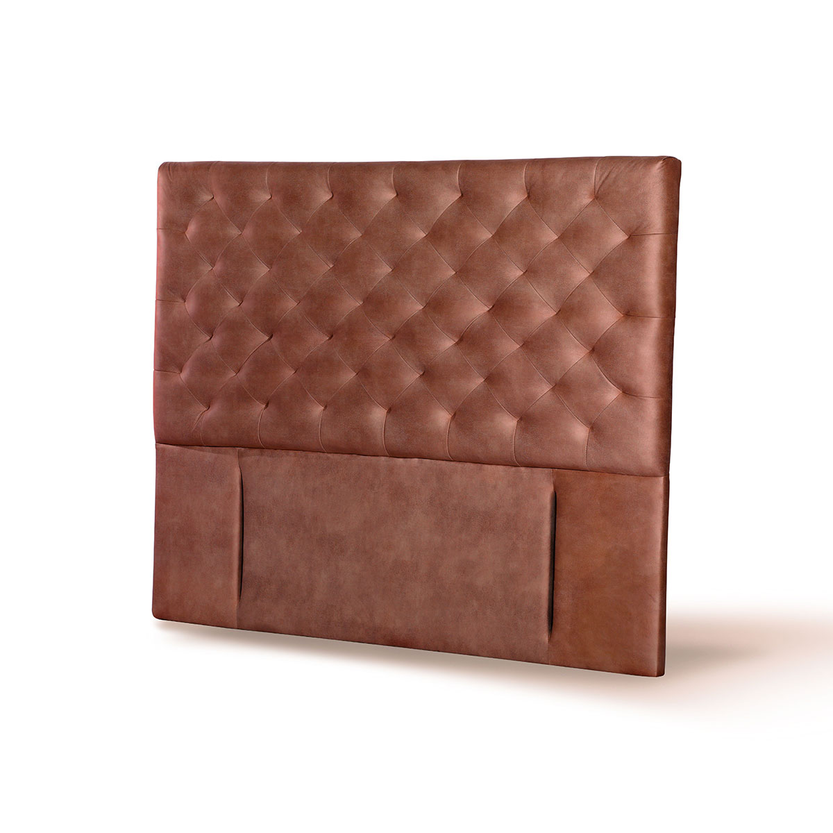 RESPALDO LATAM HOME BRESCIA KING MADERA CUERO CAFÉ CLARO TABACO - 2