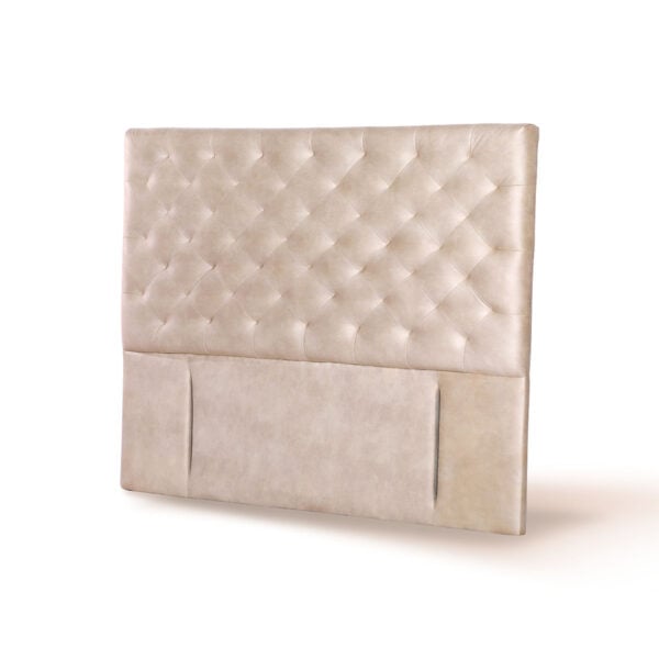 RESPALDO LATAM HOME BRESCIA KING MADERA CUERO BEIGE - 2